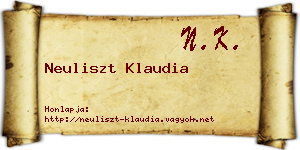 Neuliszt Klaudia névjegykártya